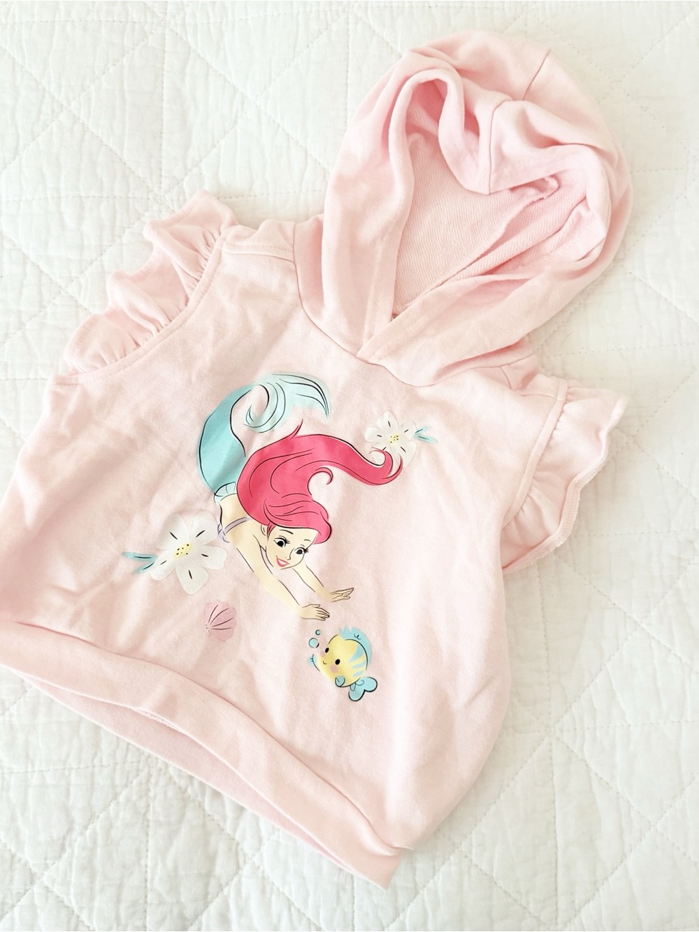 Disney Princess Ariel Light Pink Girls Hooded Top 5